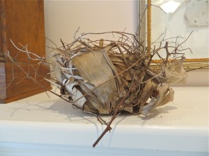 Wren’s nest on mantel